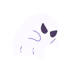 cute ghost cartoon ghost in white cloak halloween scary illustration