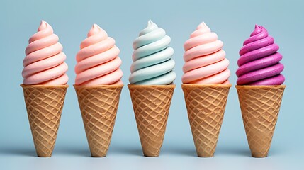 a row of ice cream cones