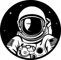 Astronaut | Black and White Vector illustration
