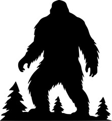 Bigfoot - Black and White Isolated Icon - Vector illustration