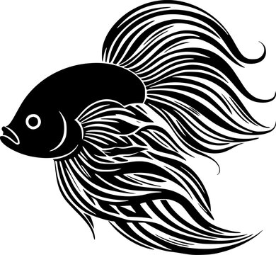 Beta Fish - Minimalist and Flat Logo - Vector illustration