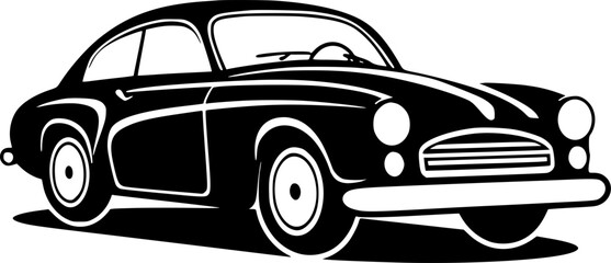 Car | Black and White Vector illustration