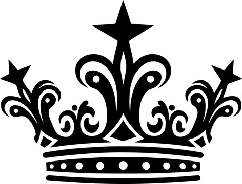 Crown | Black and White Vector illustration