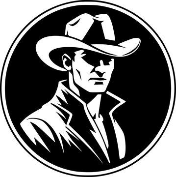 recommend clip art: Cowboy - Minimalist and Flat Logo - Vector illustration