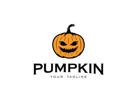 pumpkin logo design vector template 