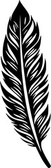Obraz premium Feather | Black and White Vector illustration
