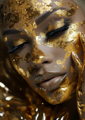 Gold woman face