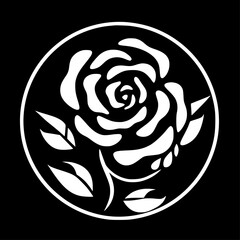 Flower | Black and White Vector illustration