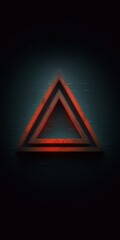 a red triangle with a black background