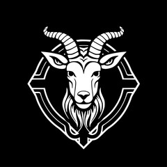 Goat - Black and White Isolated Icon - Vector illustration