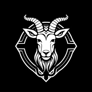 Goat - Black and White Isolated Icon - Vector illustration