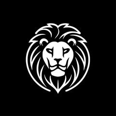 Lion | Black and White Vector illustration