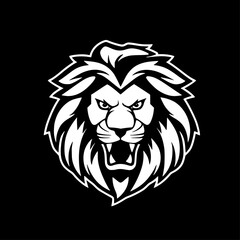 Fototapeta premium Lion | Black and White Vector illustration