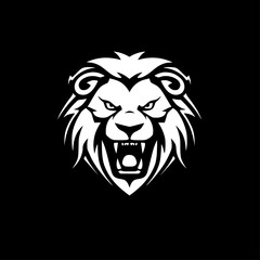 Lion - Black and White Isolated Icon - Vector illustration