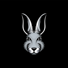 Fototapeta na wymiar Vector Rabbit Head Logo Design Illustration