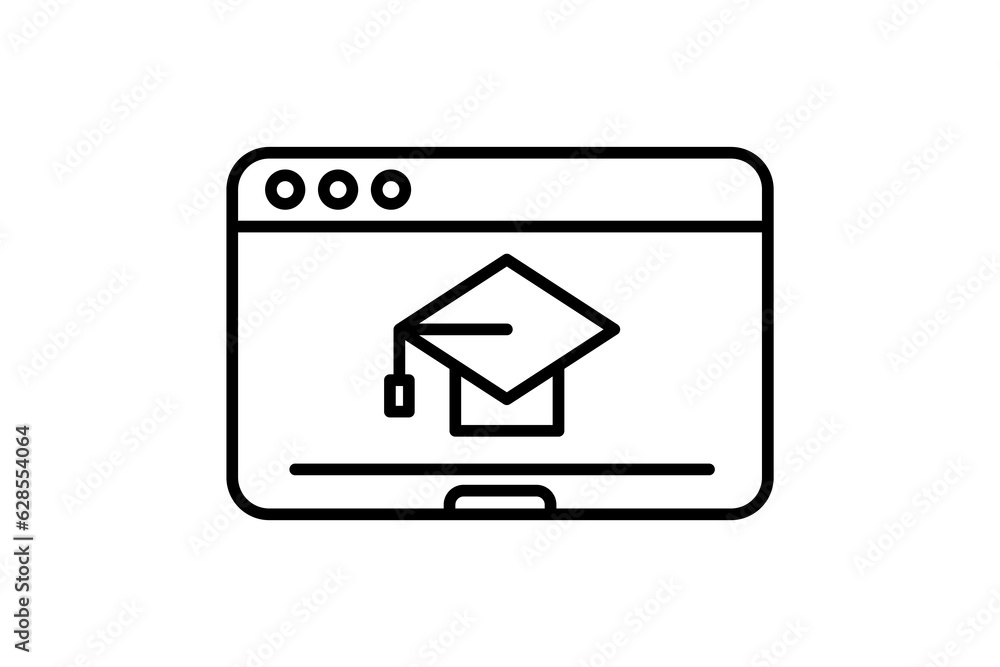 Poster mobile learning icon. icon related to stationery. line icon style. simple vector design editable