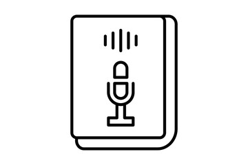 audio course icon. Icon related to stationery. line icon style. Simple vector design editable