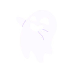 cute ghost cartoon ghost in white cloak halloween scary illustration