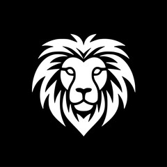 Fototapeta premium Lion - Black and White Isolated Icon - Vector illustration