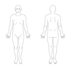 カルテ向け全身シェーマ図（男性）