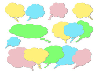 Talk bubble. Cloud speech bubbles collection. Communication concept. Social network. Social media message, comic bubbles and chat. 