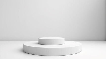 white podium abstract empty three-dimensional platform design.