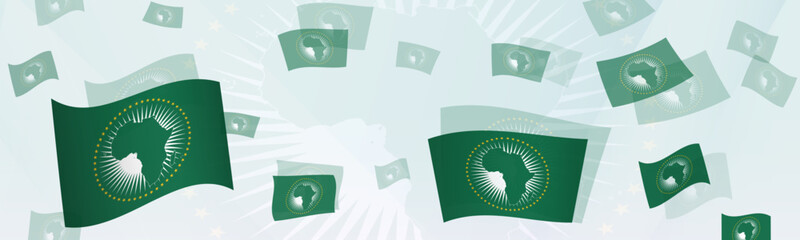 African Union flag-themed abstract design on a banner. Abstract background design with National flags.