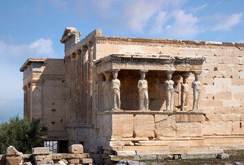 Fototapeta na wymiar the Caryatides of the Erechtheion in Athens