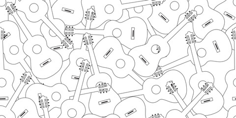 abstract line guitar seamless pattern