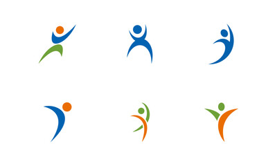 Abstract human logo. Can use for your design elements, website icons, application icons, UI, and More. Medical or health care center logo design concept.