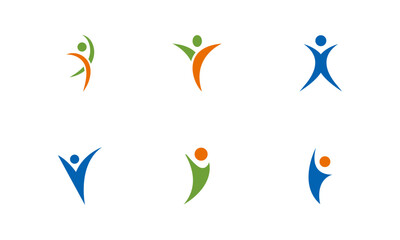 Abstract human logo. Can use for your design elements, website icons, application icons, UI, and More. Medical or health care center logo design concept.