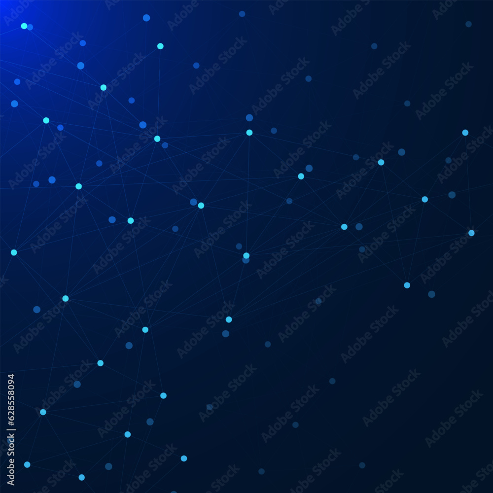 Poster abstract geometric background with connecting dots and lines. global network connection and digital 