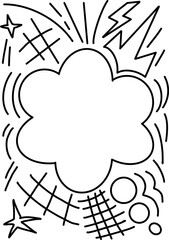 doodle art black and white hand drawn