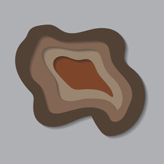 Abstract shape papercut design