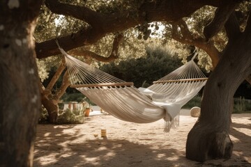Serenity Amidst Nature: Hammock Haven in Light Whites & Beiges - Embracing Havencore Cottagecore Vibes