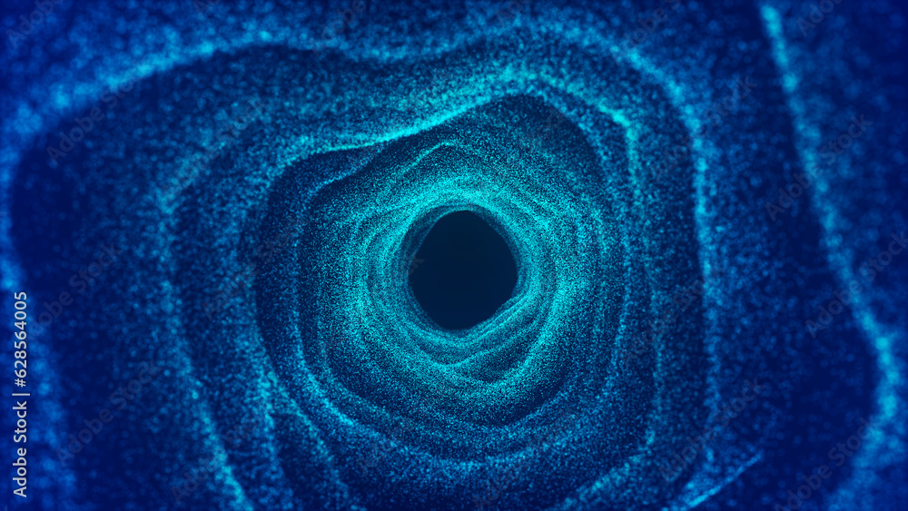 Poster colorful tunnel background. abstract digital background. big data visualization. data flow informati