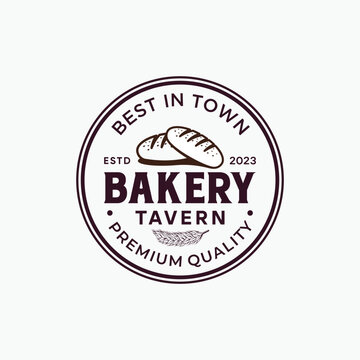 bakery shop label stamp logo design