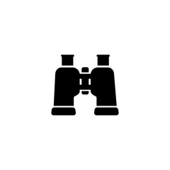 binoculars icon in black color on a white background, business vision or distant targets search