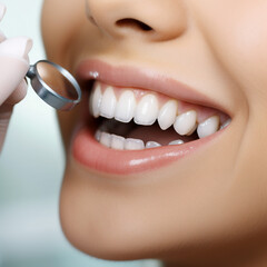 Beautiful smile, dental implants, modern medicine.