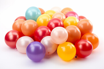 a bunch of balloons on a white background.