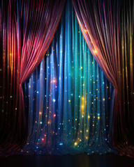 Theatrical curtains with lights