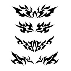 illustration vector graphic of set of tribal art abstract tattoo elements