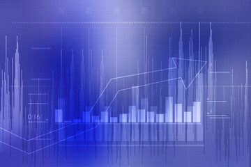 2d rendering Stock market online business concept. business Graph 
