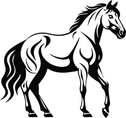 Arabian Horse Logo Monochrome Design Style