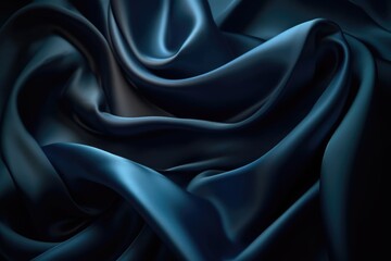 Obraz premium Vibrant Silk Textile in Dark Blue Style: Bold & Elegant Fabric Background