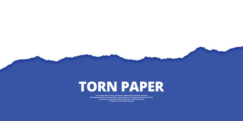 Torn paper blue color ripped paper background post, banner, design
