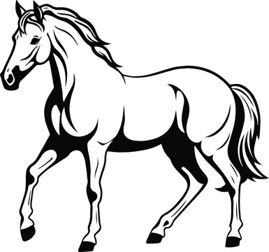 Arabian Horse Logo Monochrome Design Style