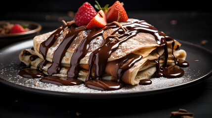 Chocolate filled crepe