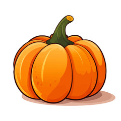 Cute orange pumpkin. Pumpkin isolated icon. Pumpkin sign in flat style