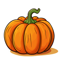 Cute orange pumpkin. Pumpkin isolated icon. Pumpkin sign in flat style